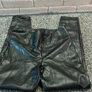 Faux leather pants